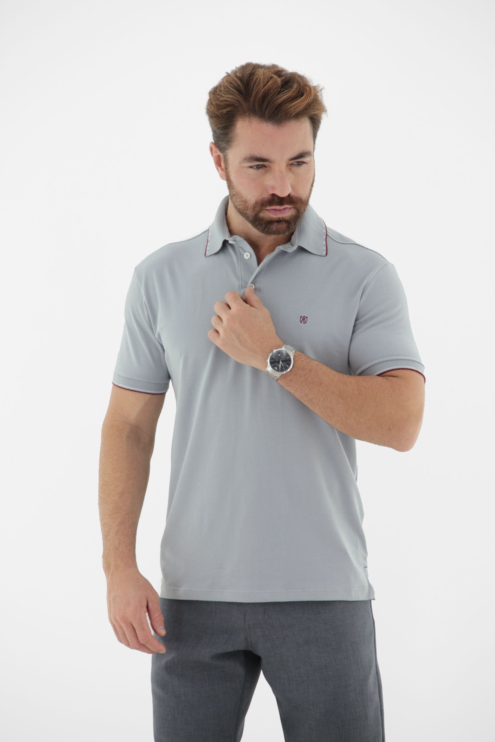 Fotografia de Camisa Polo com Abertura Lateral e Pé de Gola Linha Premium