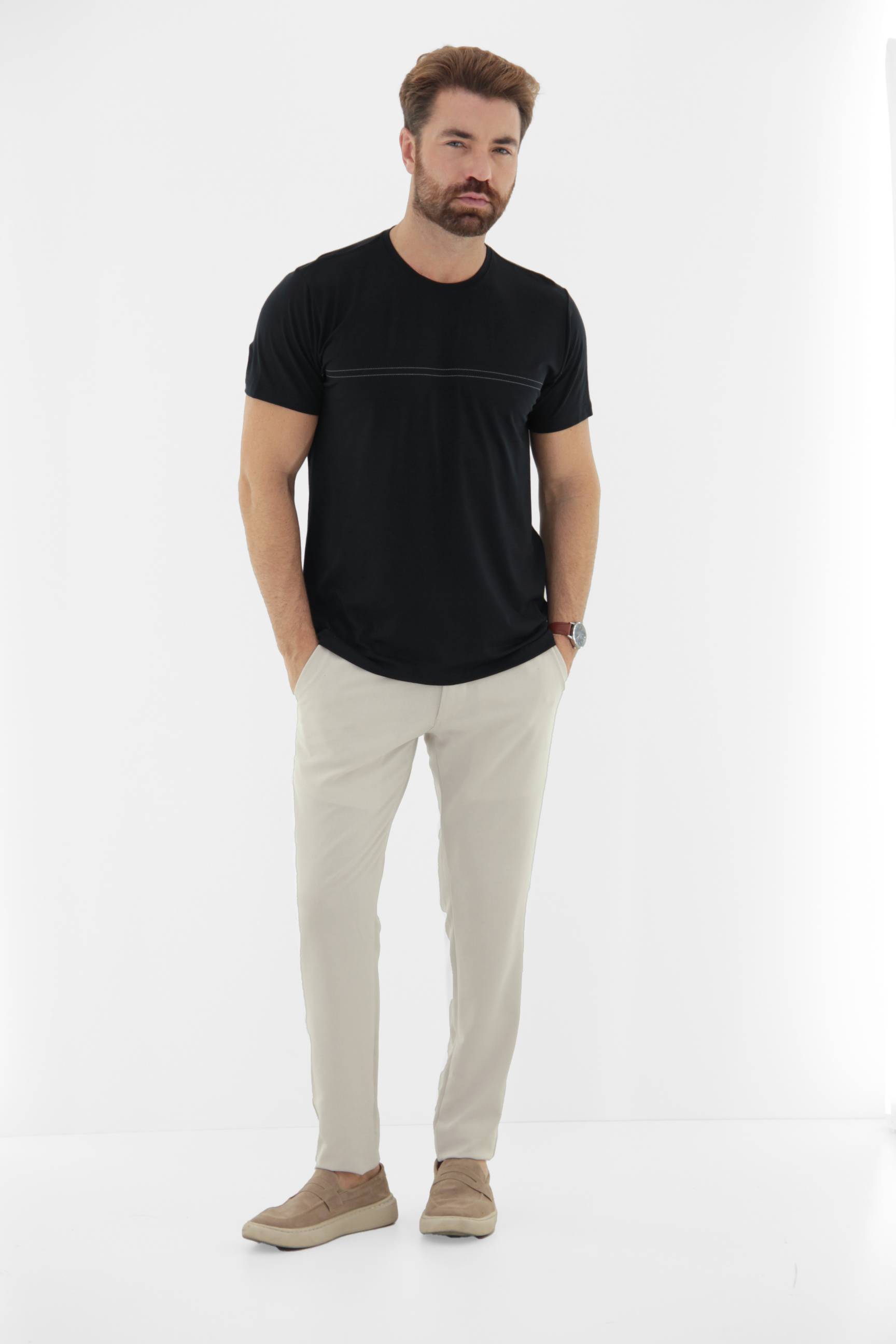 Vista lateral 1 do produto Camiseta T-Shirt Masculina em Modal Premium