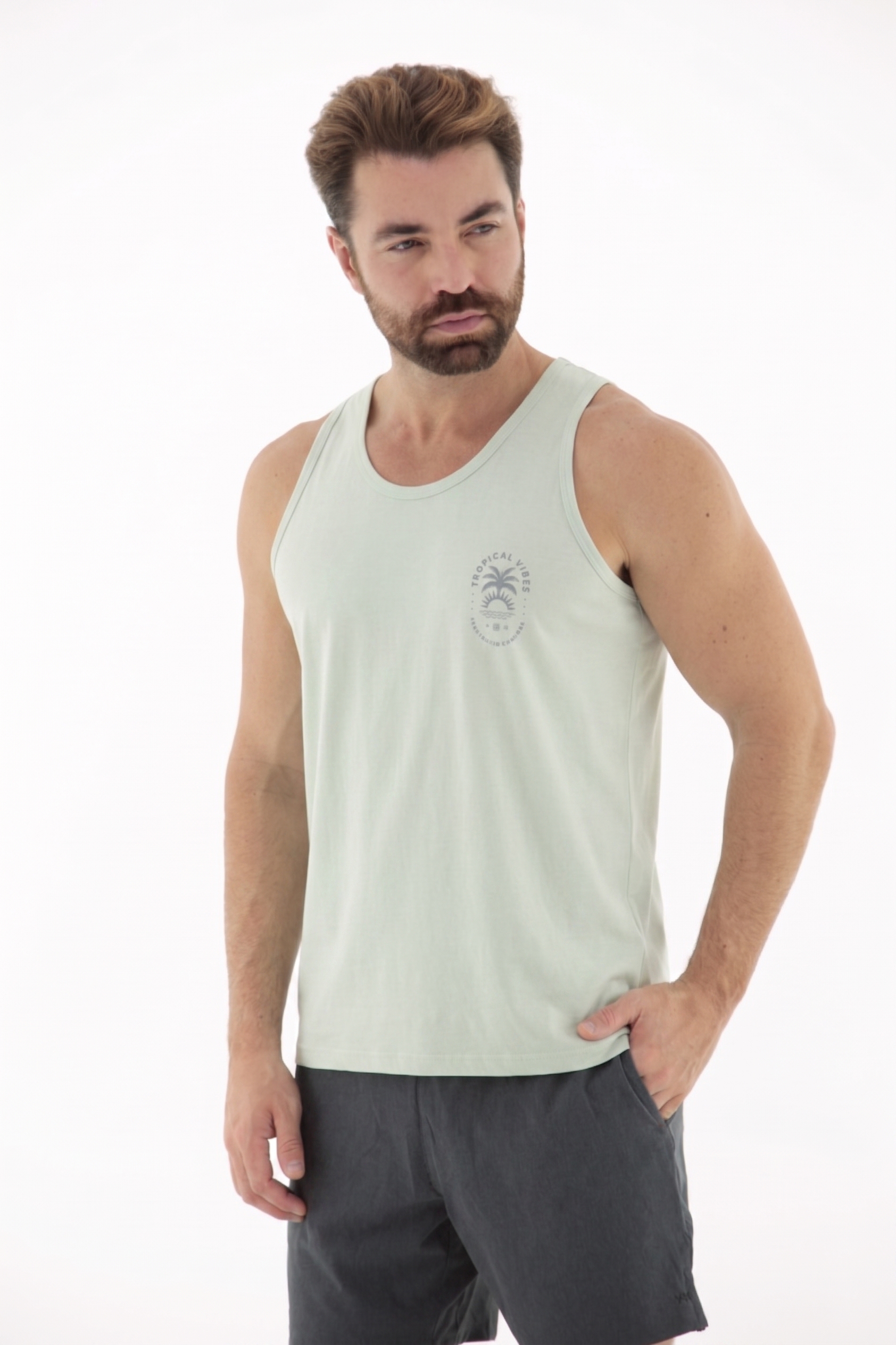 Fotografia de Camiseta Regata Masculina 100% Algodão em Malha Estonada