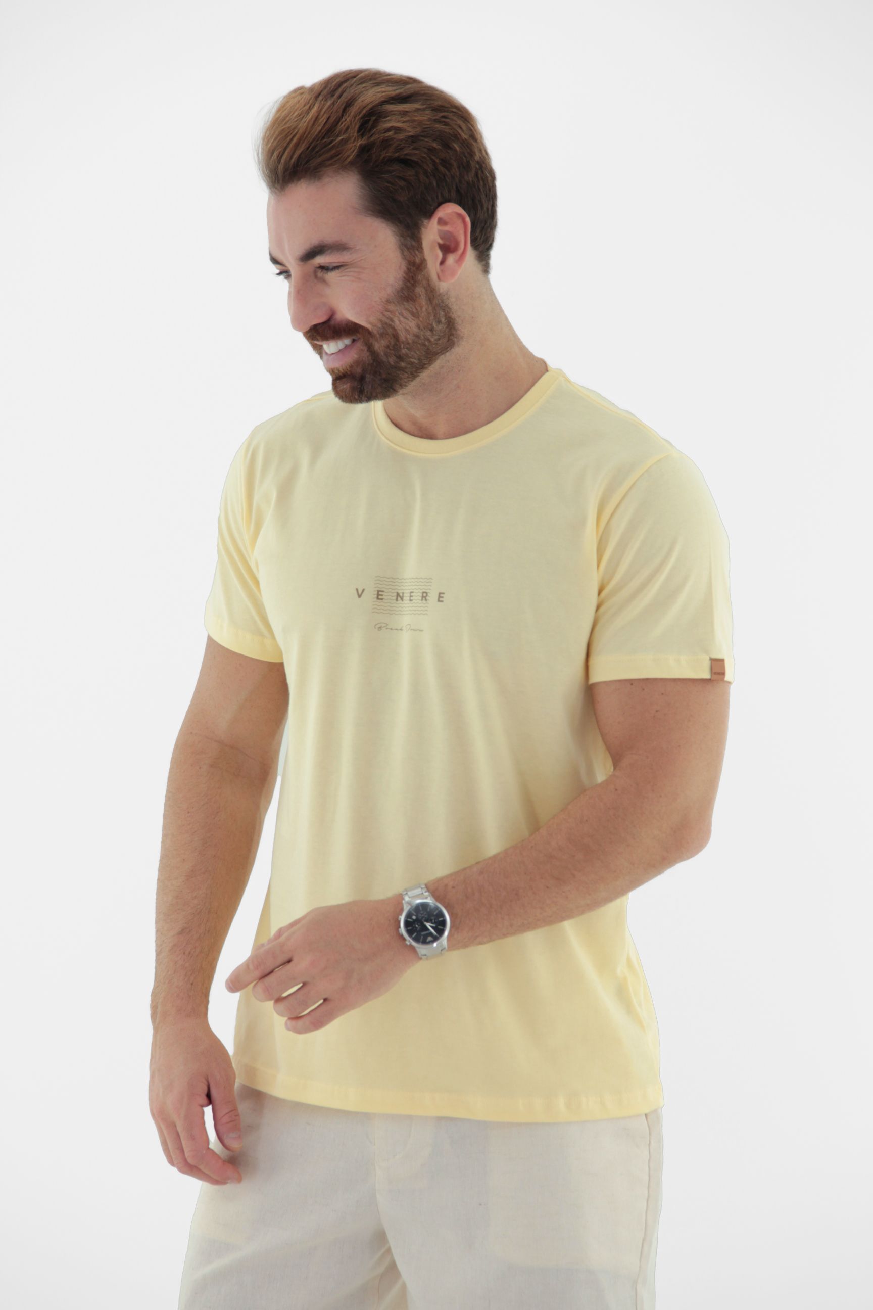 Vista lateral 2 do produto Camiseta T-Shirt Masculina 100% Algodão com Estampa Venere Linha Blend
