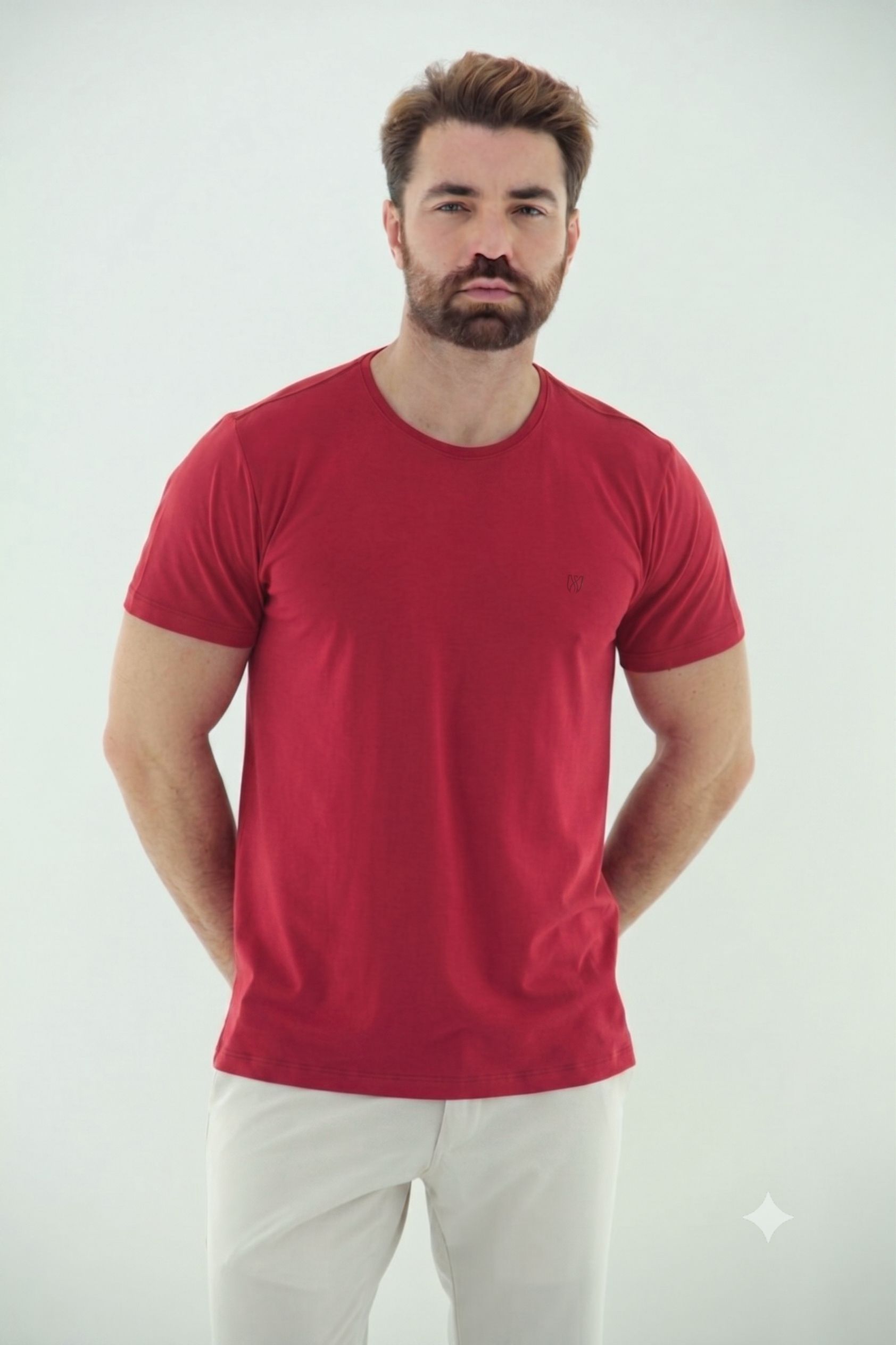 Fotografia de Camiseta T-Shirt Masculina em Algodão com Elastano