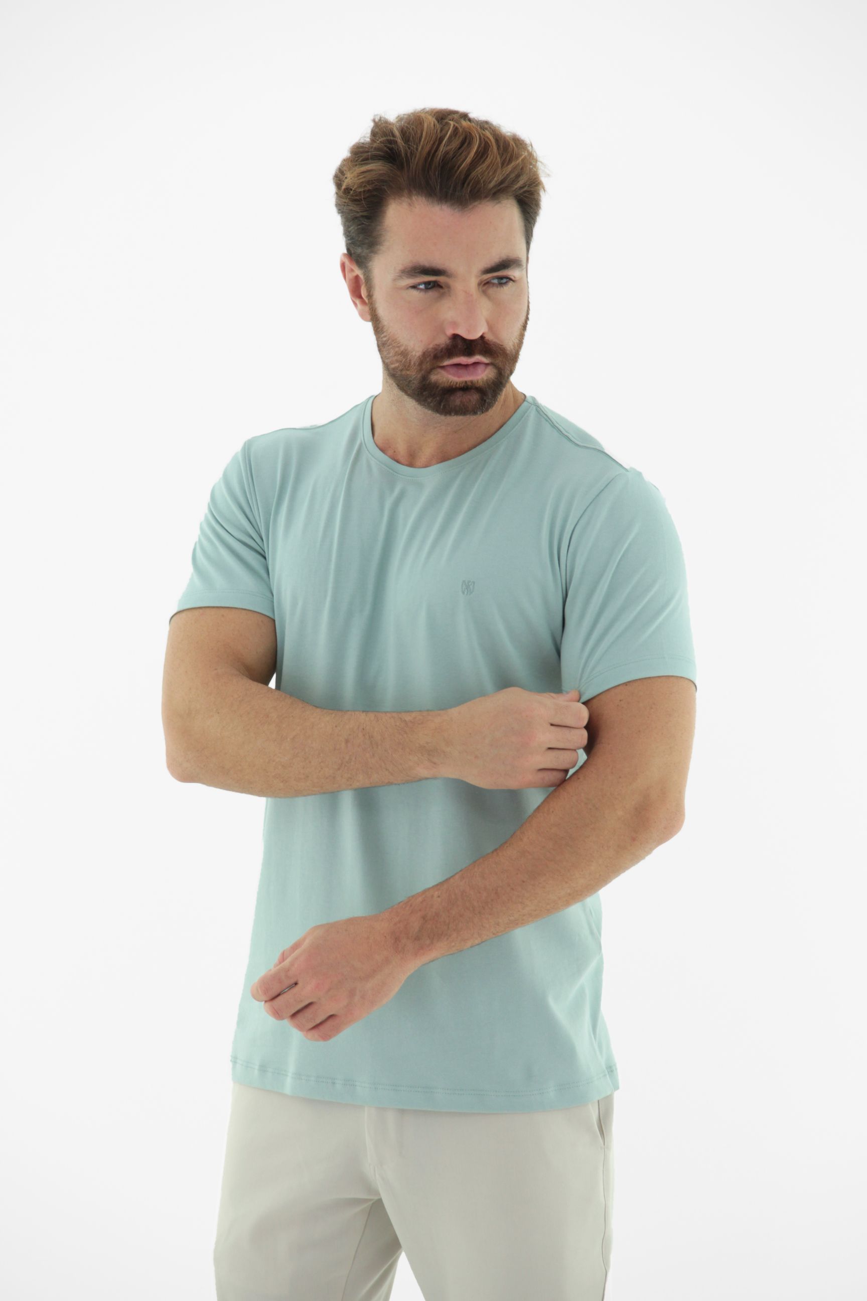Vista alternativa de Camiseta T-Shirt Masculina em Algodão com Elastano