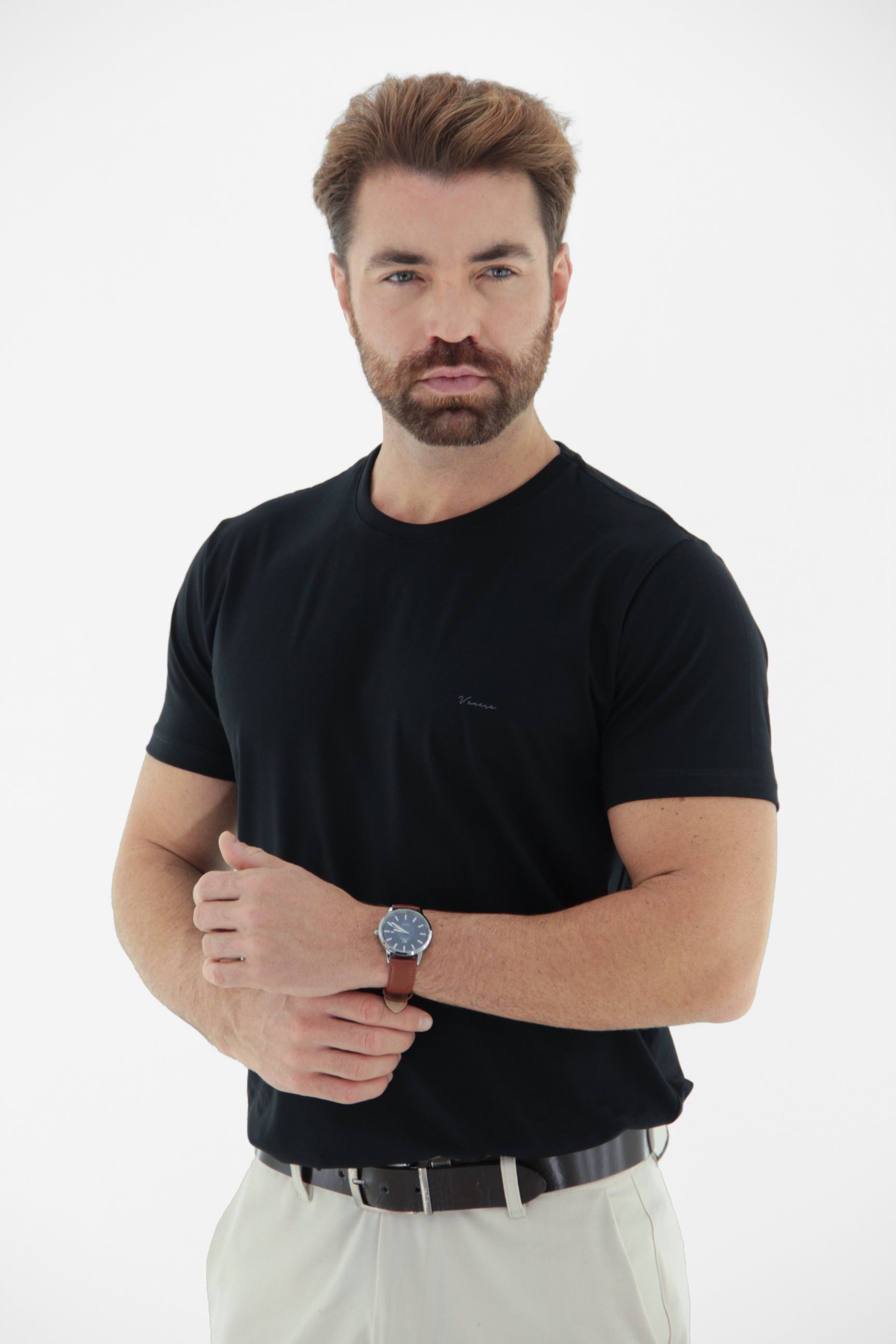 Vista lateral 2 do produto Camiseta T-Shirt Masculina Premium em Algodão Pima com Elastano