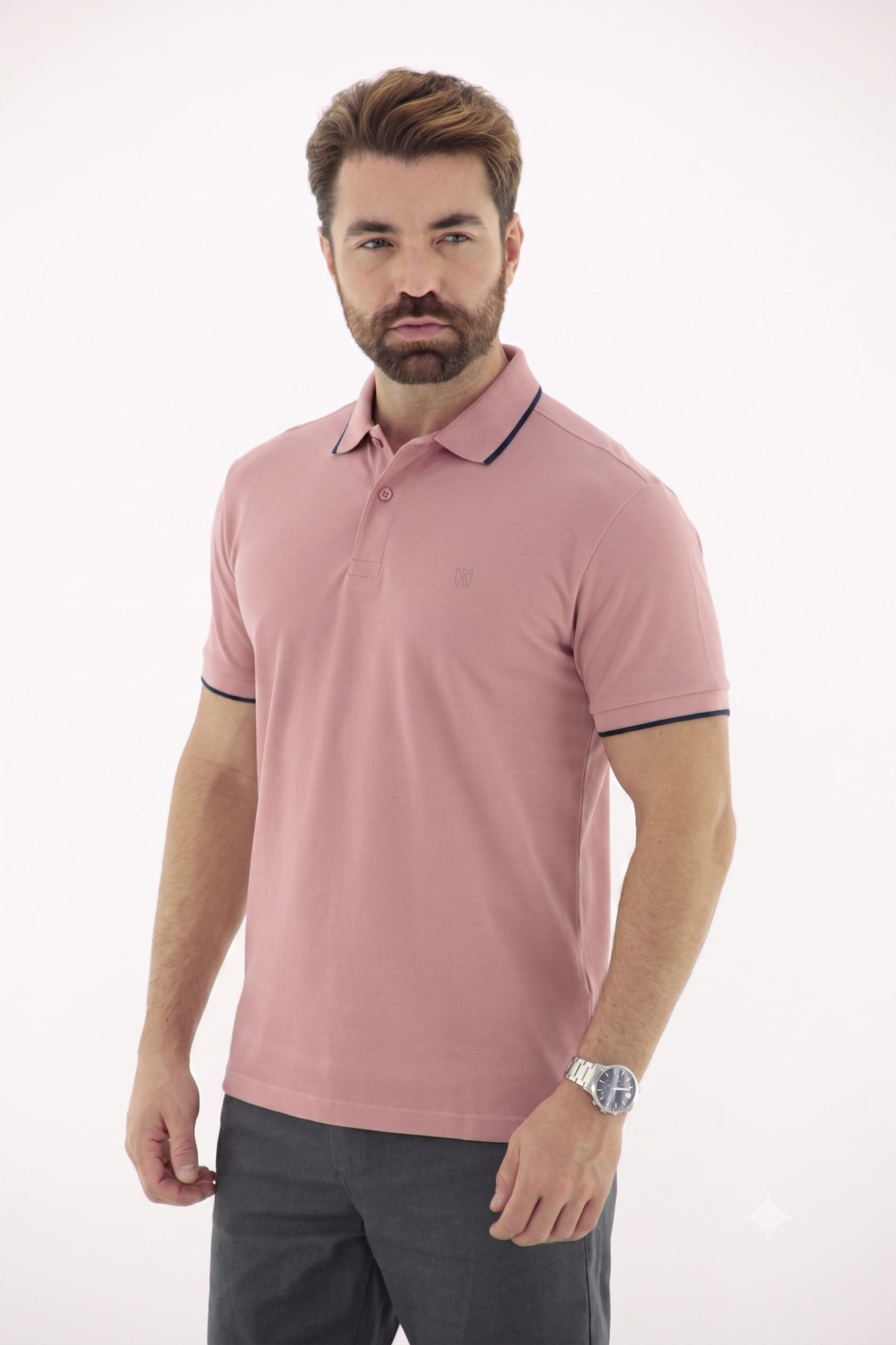 Vista lateral 4 do produto Polo em Piquet com Elastano Básica Masculina