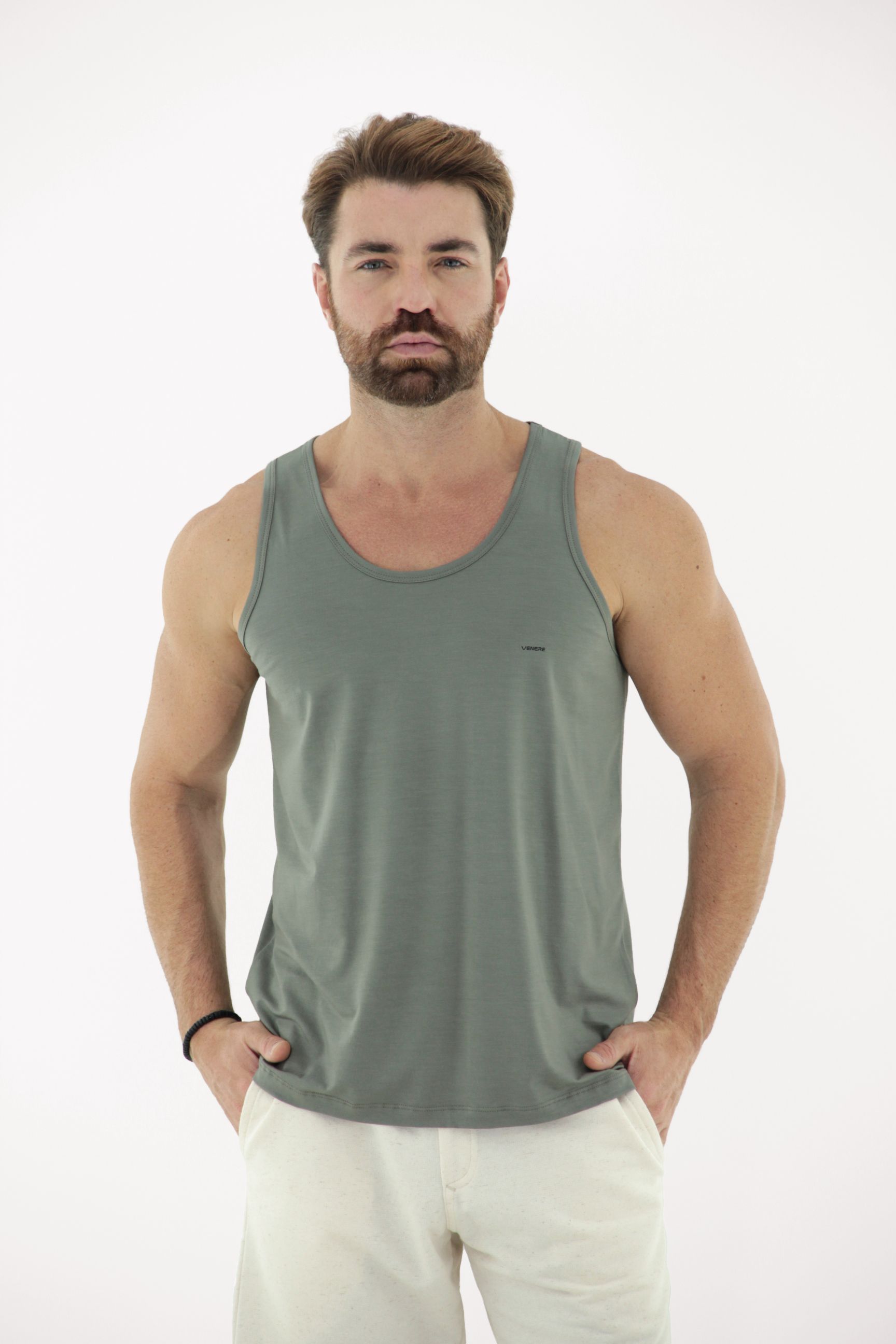 Vista alternativa de Regata Masculina Premium em Tecido Modal